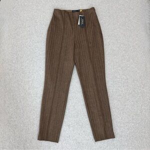 Polo Ralph Lauren Herringbone Wool Blend Skinny Pant Brown Womens Size 6 READ